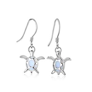 925 silver long tassel turtle earrings